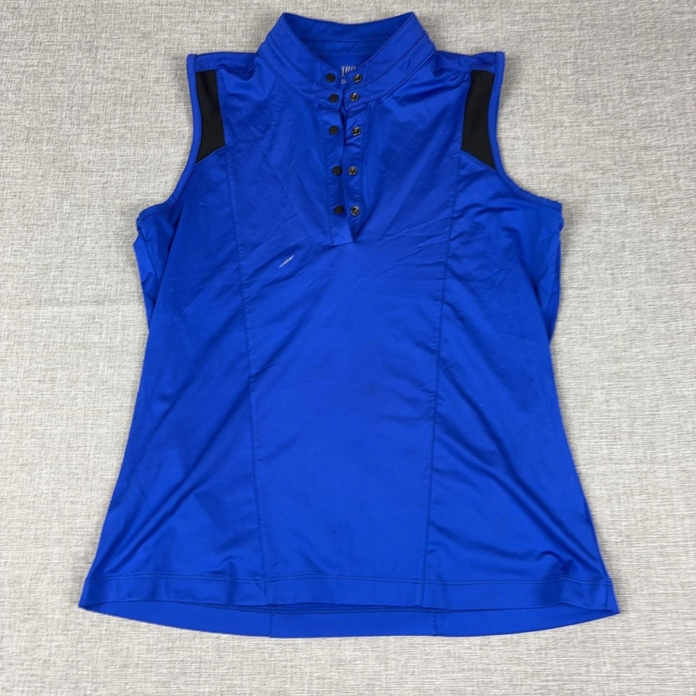 Tail Polo Womens S Blue Mock Neck Sleeveless Golf Breathable Moisture Wicking